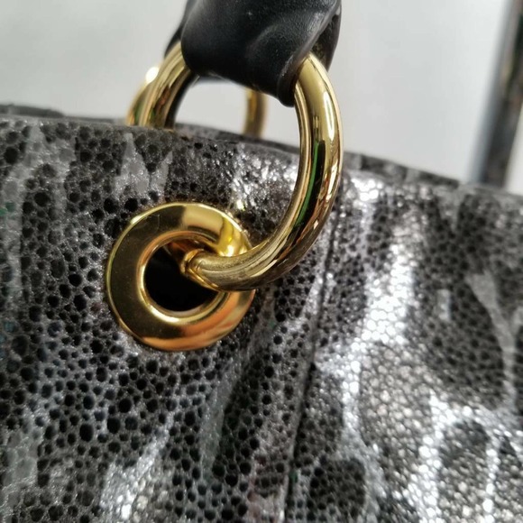 B. Makowsky Black Leopard Print Satchel - Picture 5 of 10